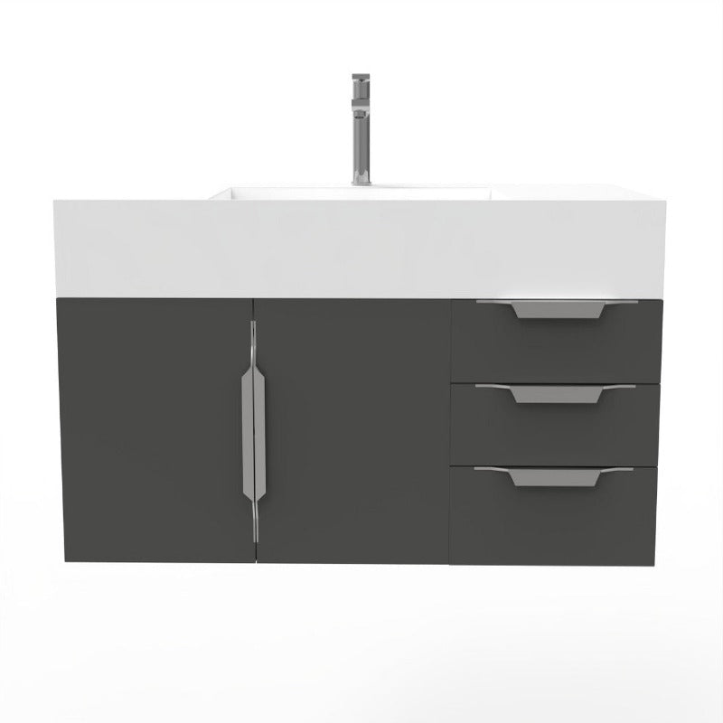 Arrowhead 48" Black Vanity Set with ( White / Grey / Black ) Top