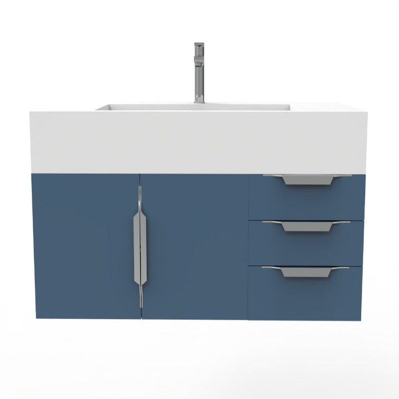 Kern 48" Blue Vanity Set with ( White / Grey / Black ) Top