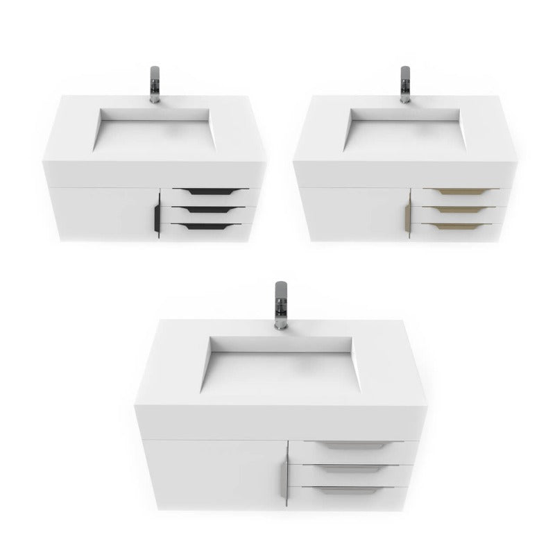 Kern 36" White Vanity Set with ( White / Grey / Black )  Top