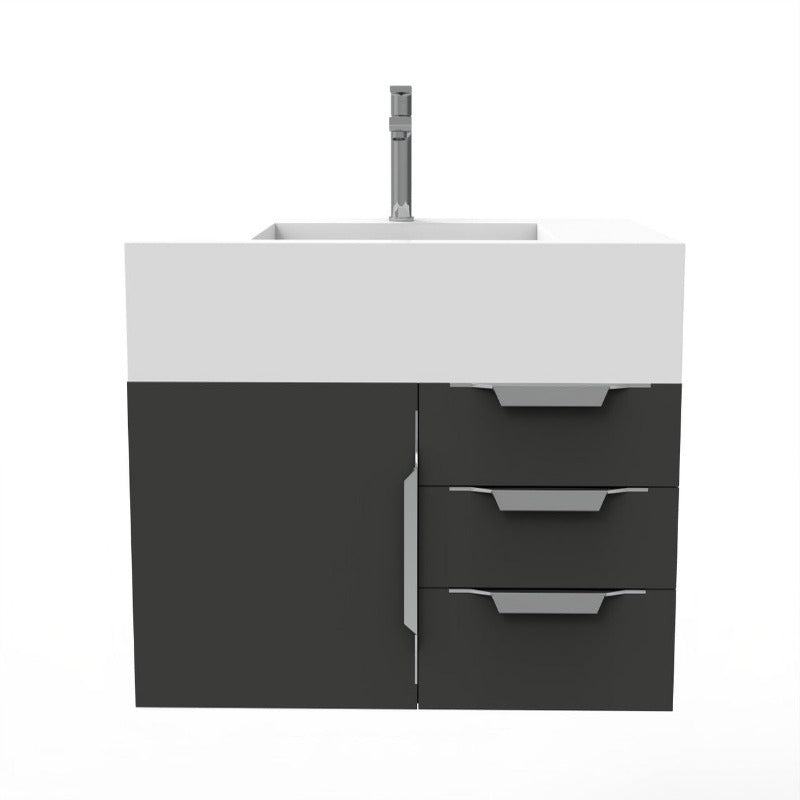 Kern 36" Black Vanity Set with ( White / Grey / Black) Top