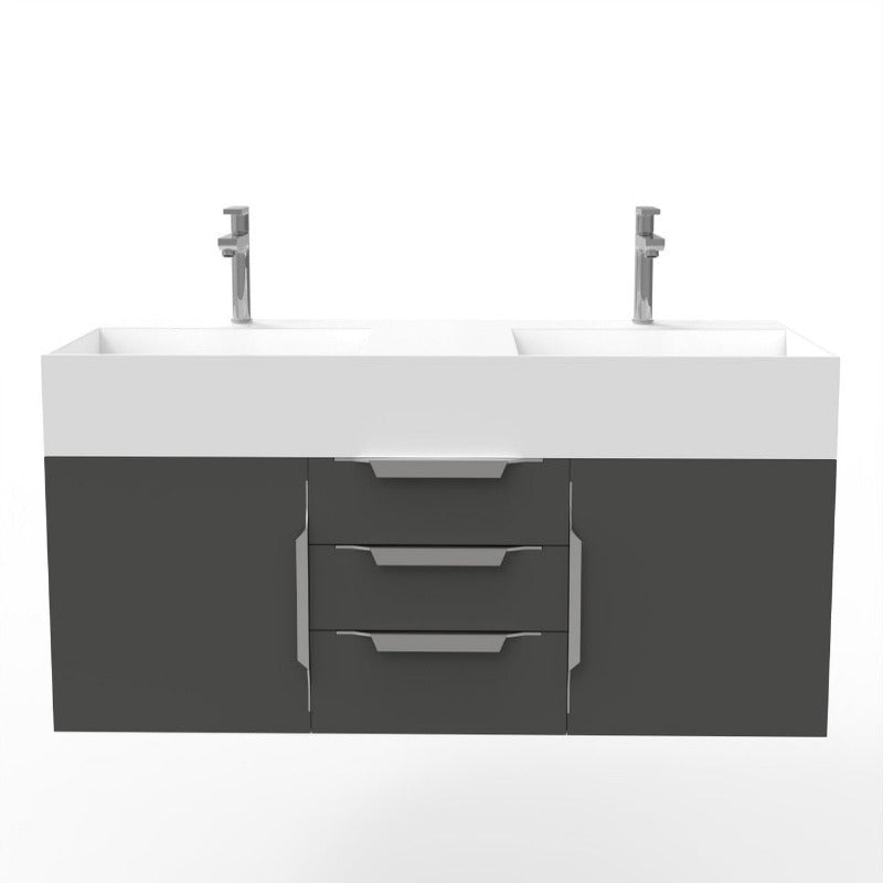 Arrowhead 60" Black Vanity Set with ( White / Grey / Black ) Top