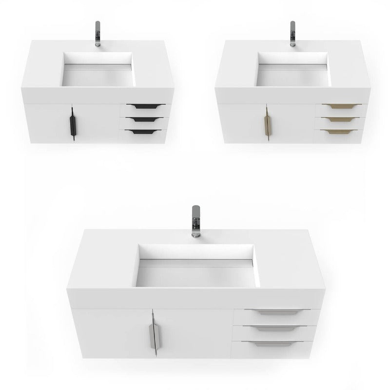 Arrowhead 48" White Vanity Set with ( White /Grey / Black) Top