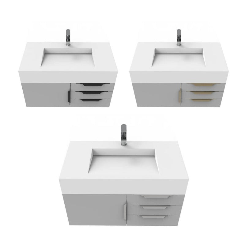 Kern 36" Grey Vanity Set with ( White / Grey / Black )Top