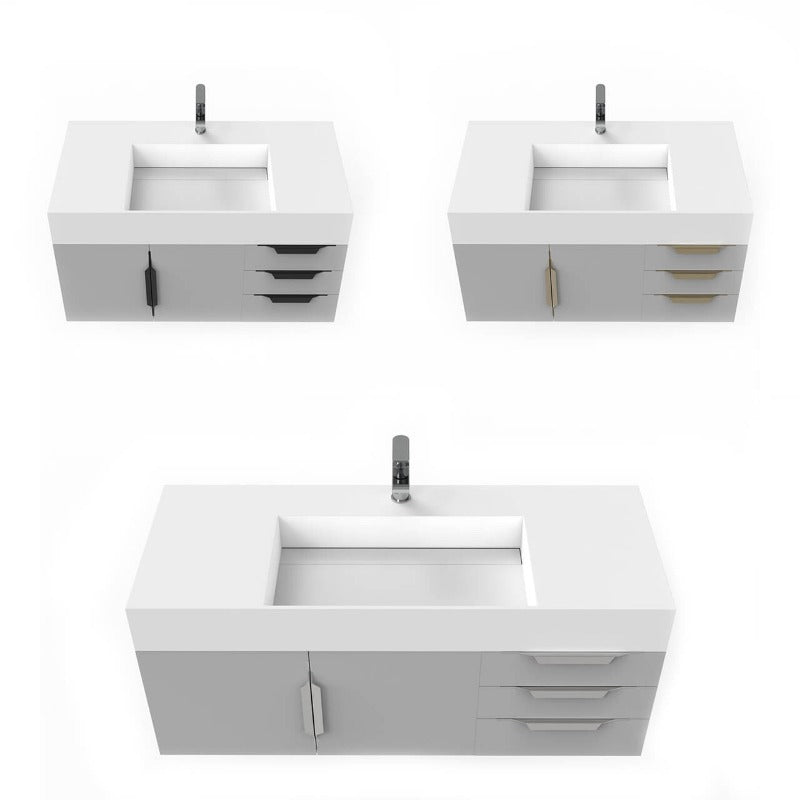 Arrowhead 48" Grey Vanity Set with ( White / Grey / Black ) Top