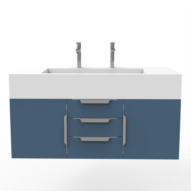 Kern 60" Blue Vanity Set with ( White / Grey / Black) Top