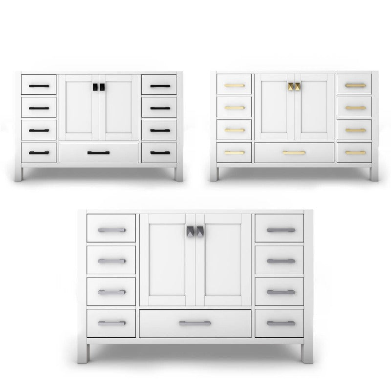 Ava 48" ( White / Grey / Blue ) Vanity Set with White And Black Top