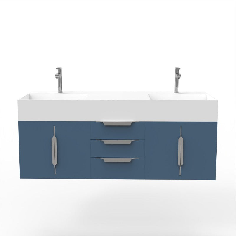 Arrowhead 72" Blue Vanity Set with ( White / Grey / Black )Top