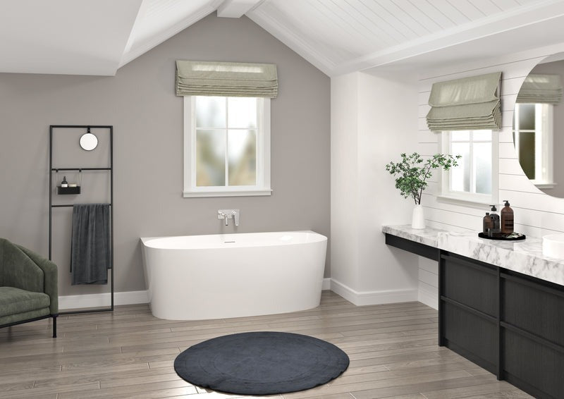 Heatgene 63" Acrylic Freestanding Soaking Tub, UPC Certified, Drain & Overflow Assembly Included HG694
