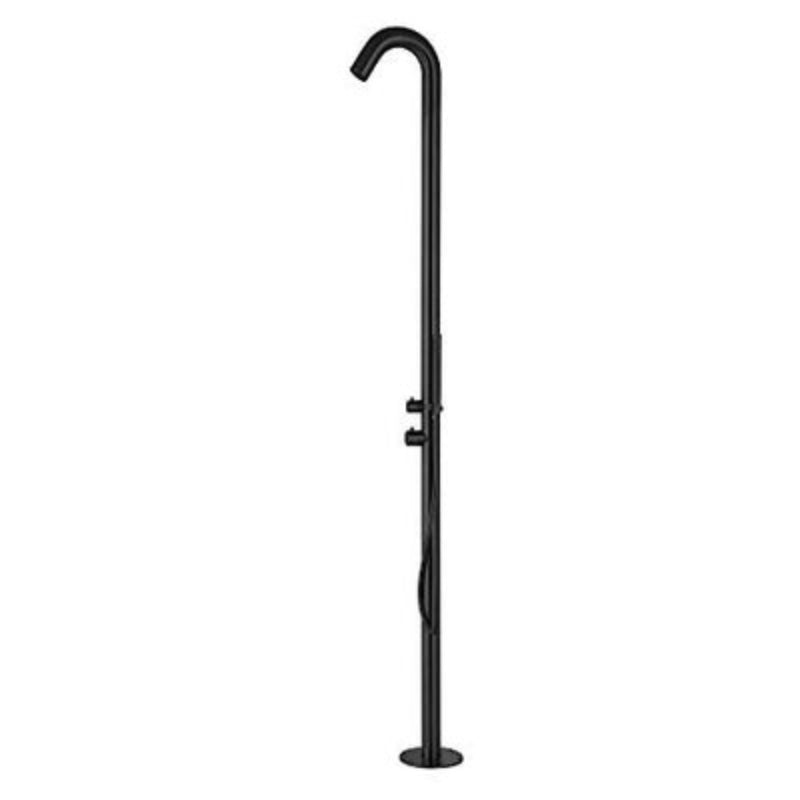 Heatgene Stainless Steel Freestanding Outdoor Shower with Handheld Shower for Outside/Swimming Pools in Matte Black- HG9001MB