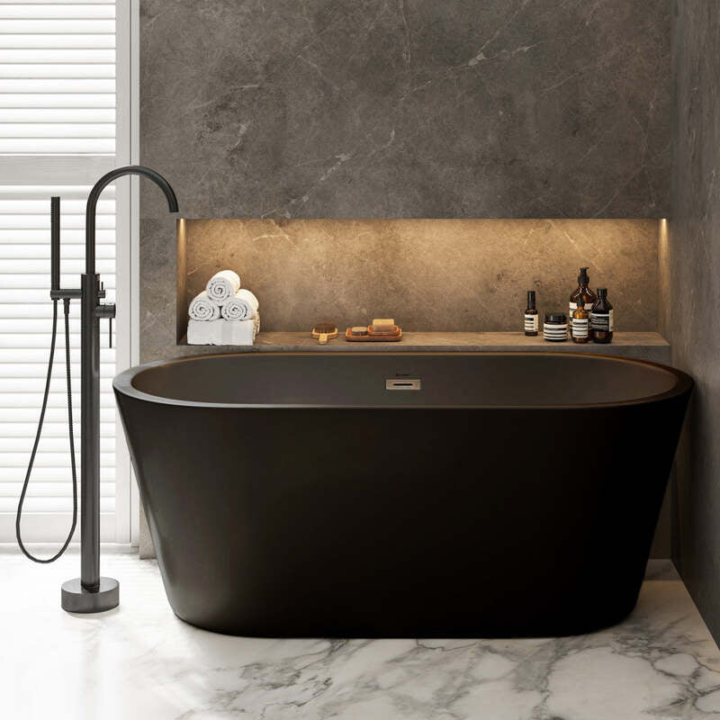 Swiss Madison Claire 60" Freestanding Bathtub in Matte Black