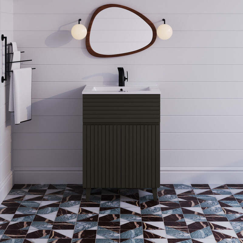 Swiss Madison Bernay 24" Bathroom Vanity in Cedar Grey