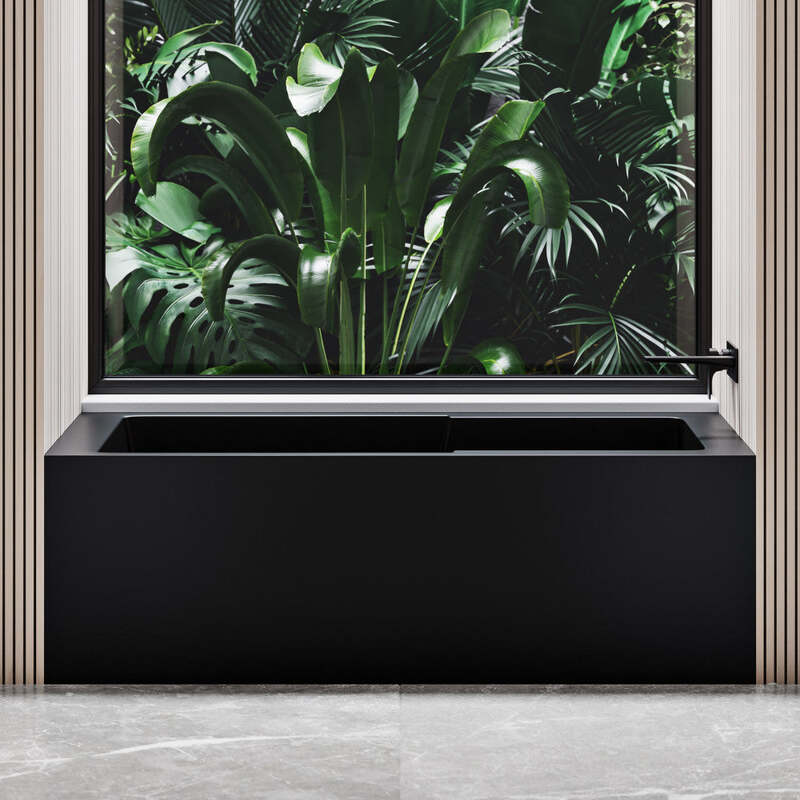 Swiss Madison Voltaire 54" X 30"  Right-Hand Drain Alcove Bathtub with Apron in Matte Black