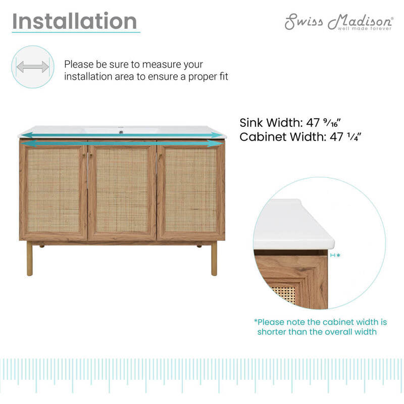 Swiss Madison Classé 48" Bathroom Vanity in Oak