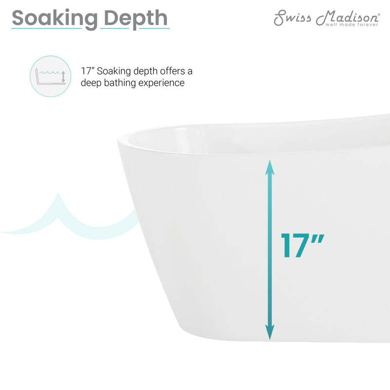 Swiss Madison Sublime 60" Single Slipper Freestanding Bathtub