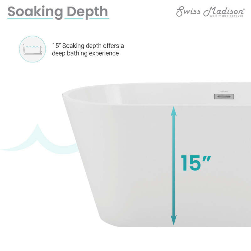 Swiss Madison Claire 60" Freestanding Bathtub