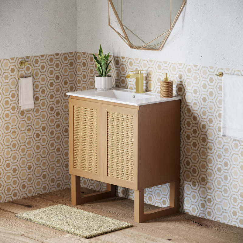 Swiss Madison Arles 30" Single, Bathroom Vanity in Honey