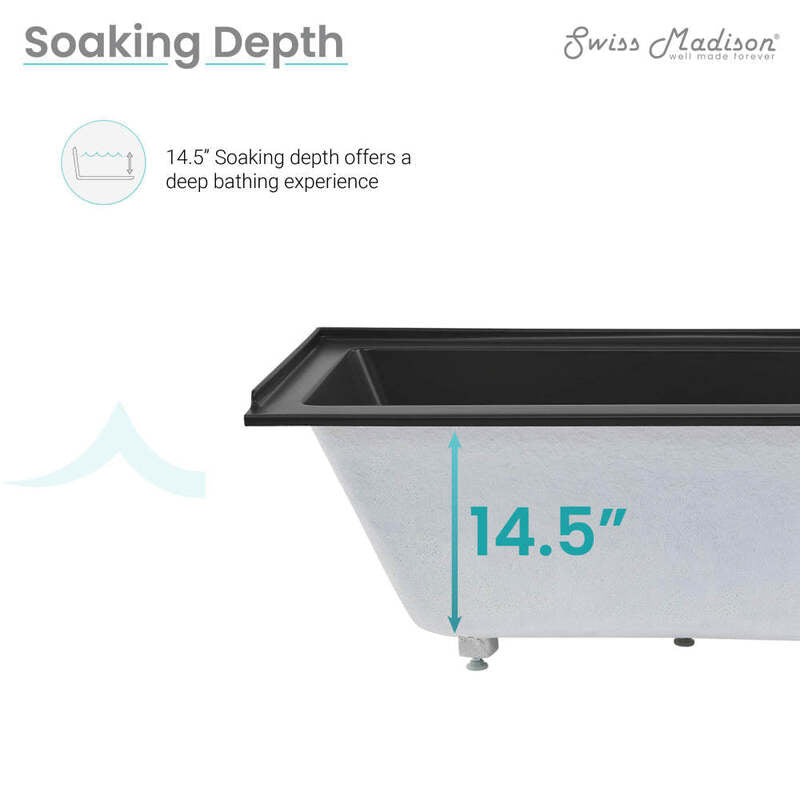 Swiss Madison Voltaire 60" X 30" Right-Hand Drain Alcove Bathtub in Matte Black