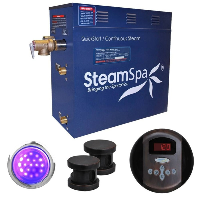 Indulgence 12 KW QuickStart Acu-Steam Bath Generator Package in Oil Rubbed Bronze - SteamSpa IN1200OB