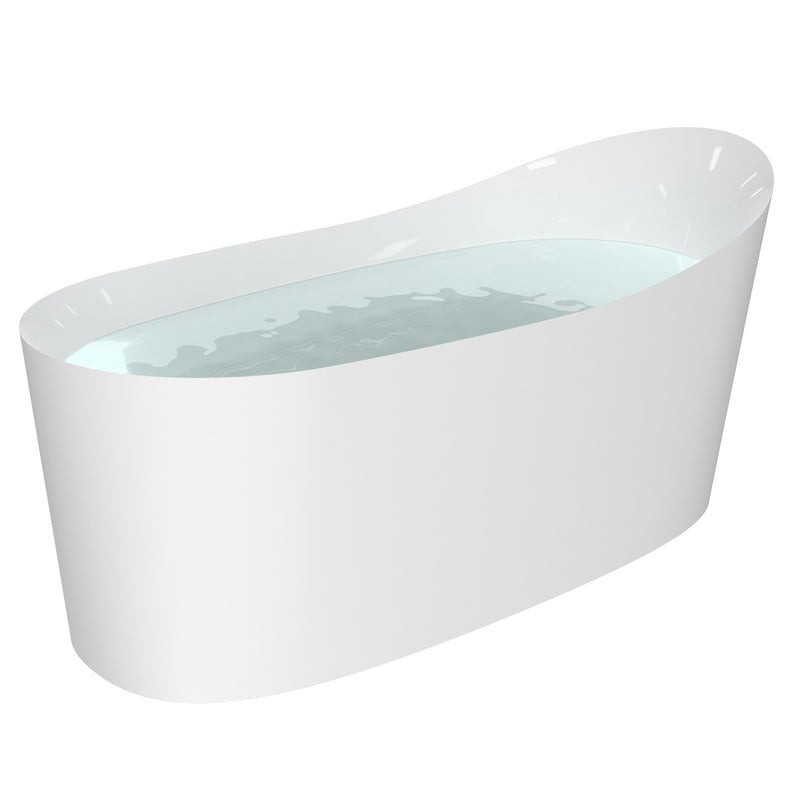 Heatgene 62" Acrylic Freestanding Soaking Tub, UPC Certified, Drain & Overflow Assembly Included HG696