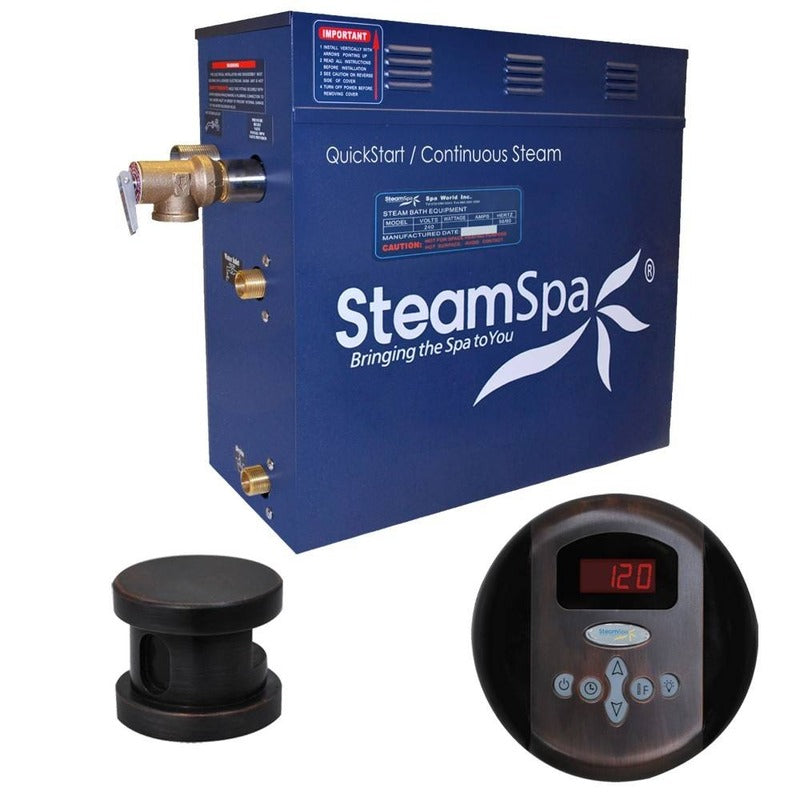 Oasis 7.5 KW QuickStart Acu-Steam Bath Generator Package in Oil Rubbed Bronze - SteamSpa OA750OB