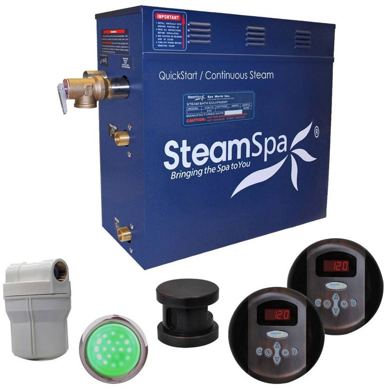 Royal 7.5 KW QuickStart Acu-Steam Bath Generator Package in Oil Rubbed Bronze - SteamSpa RY750OB