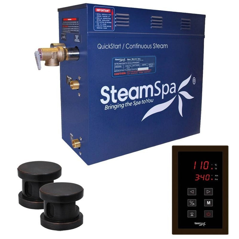 Oasis 12 KW QuickStart Acu-Steam Bath Generator Package in Oil Rubbed Bronze - SteamSpa OAT1200OB