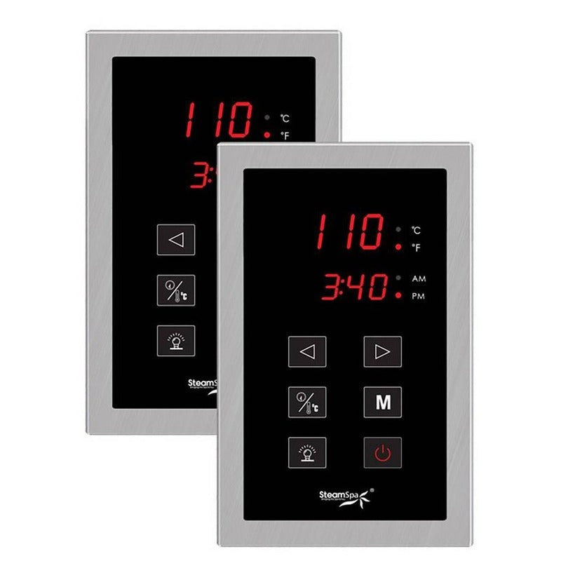 SteamSpa Royal 12 KW QuickStart Acu-Steam Bath Generator Package with Built-in Auto Drain in Brushed Nickel RYT1200BN-A