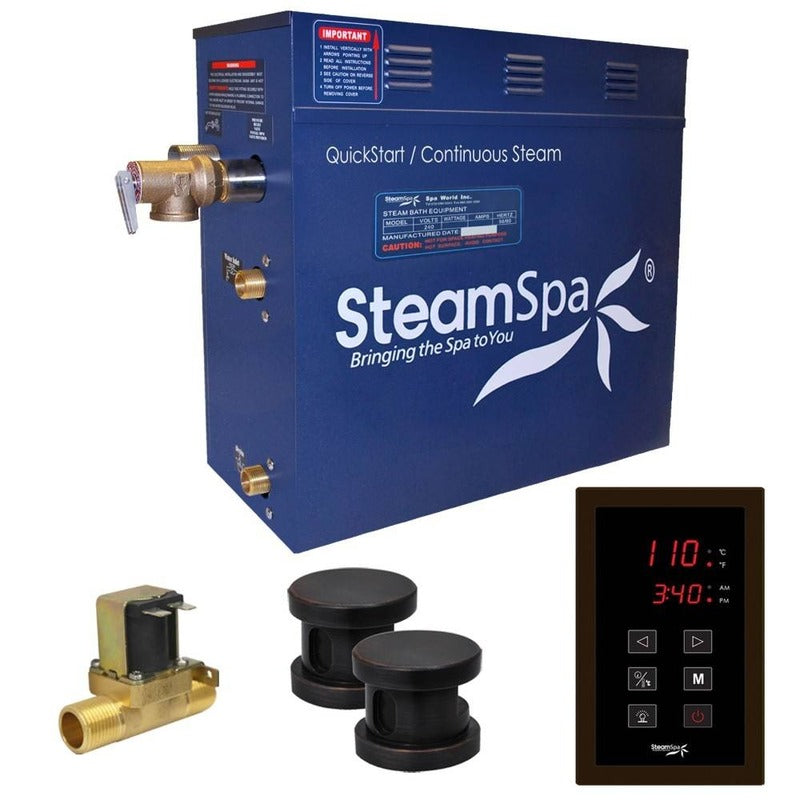 Oasis 10.5 KW QuickStart Acu-Steam Bath Generator Package w/ Built-in Auto Drain in Oil Rubbed Bronze - SteamSpa OAT1050OB-A