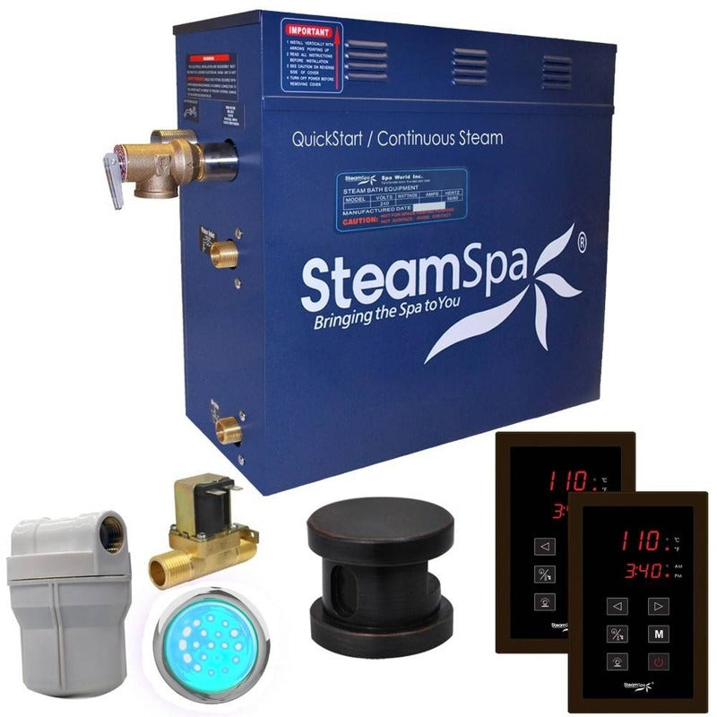 Steamspa Royal 4.5 KW QuickStart Acu-Steam Bath Generator Package w/ Built-in Auto Drain in Oil Rubbed Bronze - SteamSpa RYT450OB-A