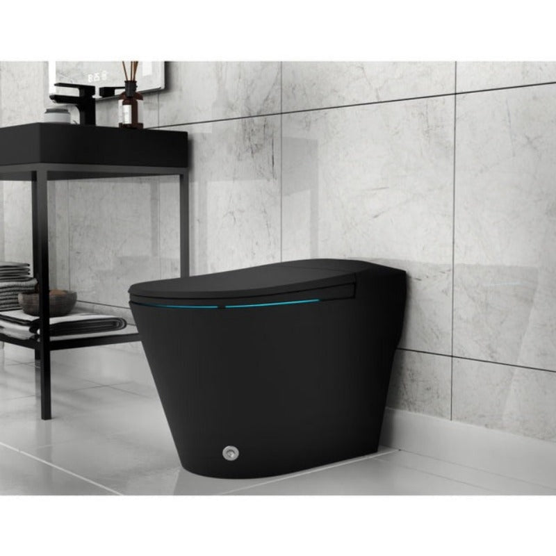 ENVO ENVO Echo Elongated Smart Toilet Bidet in Matte Black with Auto Open, Auto Flush, Voice and Wifi Controls