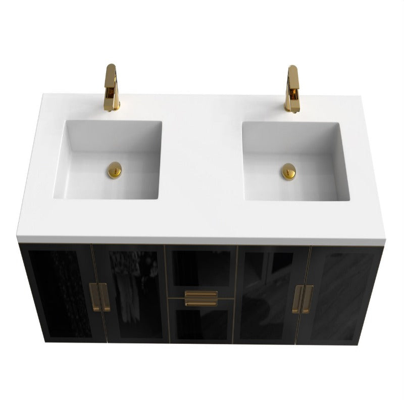 Cristobal 60" Modern Wall Mounted Bathroom Vanity Set