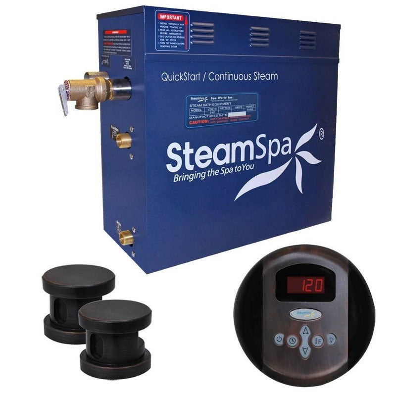 Oasis 12 KW QuickStart Acu-Steam Bath Generator Package in Oil Rubbed Bronze - SteamSpa OA1200OB