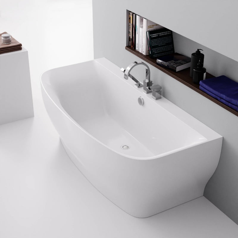 Bank Series 5.41 ft. Freestanding Bathtub with Deck Mounted Faucet in White - ANZZI FT-FR112473CH