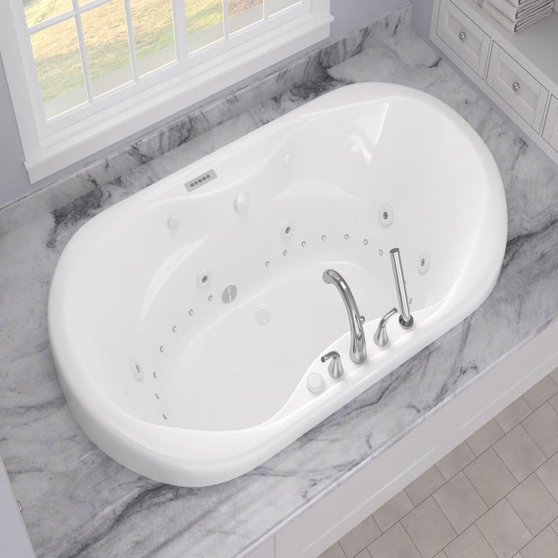 Atlantis Whirlpools Indulgence 41.25" x 71.125" Dual Jetted Air and Whirlpool Bathtub
