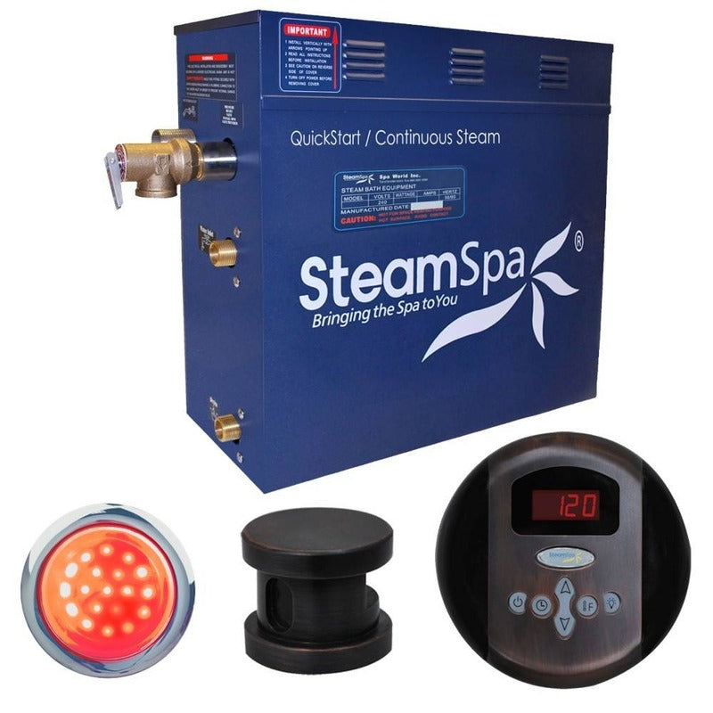 Indulgence 7.5 KW QuickStart Acu-Steam Bath Generator Package in Oil Rubbed Bronze - SteamSpa IN750OB