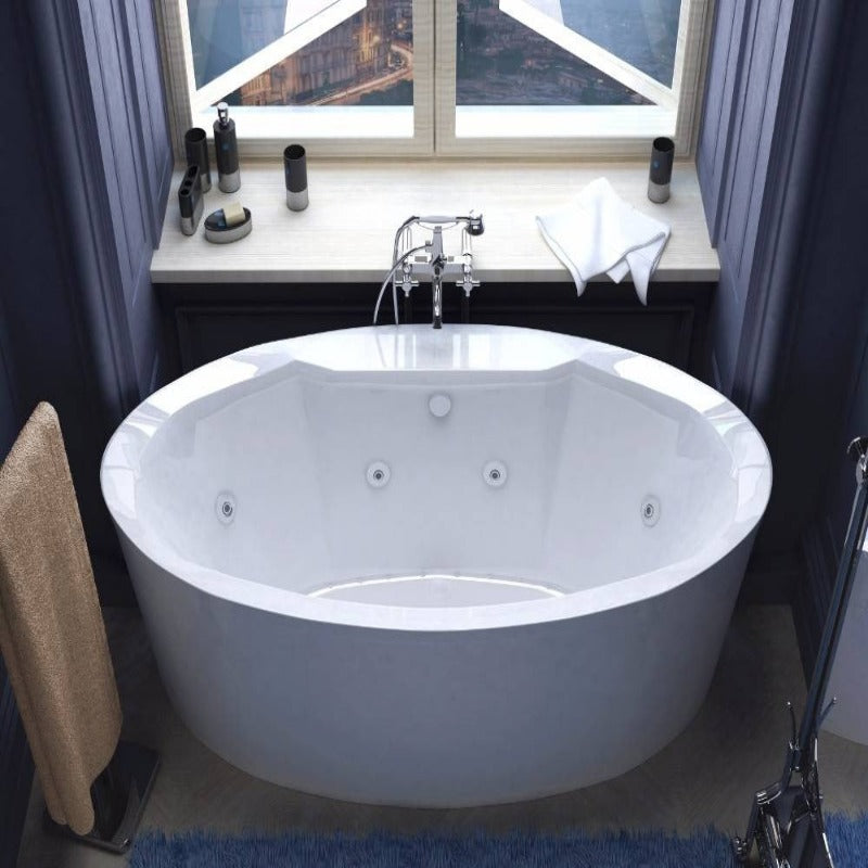 Atlantis Whirlpools Suisse 34 x 68 Oval Freestanding Air & Whirlpool Water Jetted Bathtub - 3468SD
