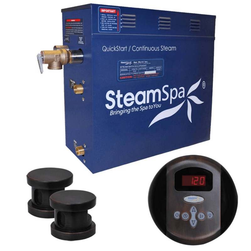 Oasis 10.5 KW QuickStart Acu-Steam Bath Generator Package in Oil Rubbed Bronze - SteamSpa OA1050OB