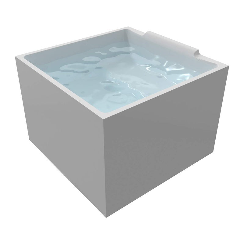 Heatgene 39" Square Acrylic Freestanding Contemporary Soaking Tub UPC Certified Drain & Overflow Included - HG640
