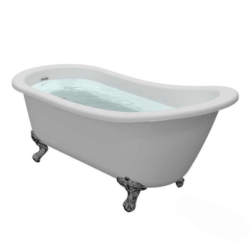 Heatgene Acrylic Freestanding Soaking Bathtub, UPC Certified, Drain & Overflow Assembly Included HG9002