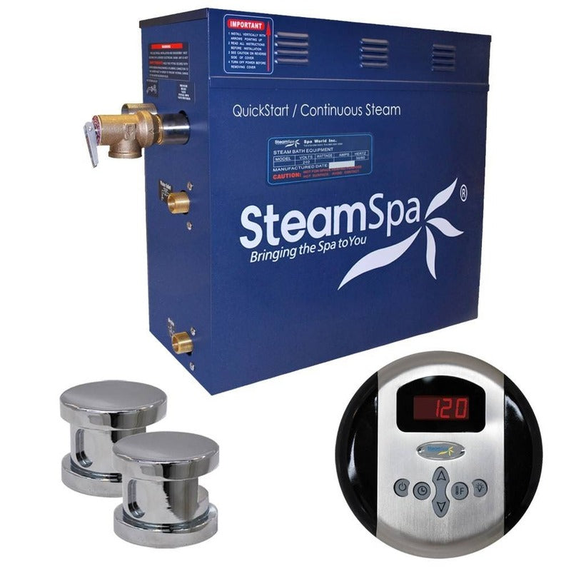 Oasis 10.5 KW QuickStart Acu-Steam Bath Generator Package in Polished Chrome - SteamSpa OA1050CH