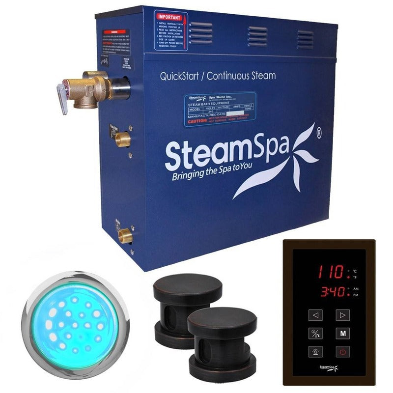 Indulgence 12 KW QuickStart Acu-Steam Bath Generator Package in Oil Rubbed Bronze - SteamSpa INT1200OB
