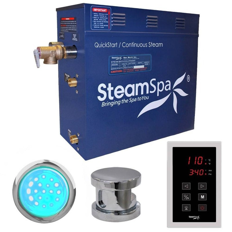 Indulgence 6 KW QuickStart Acu-Steam Bath Generator Package in Polished Chrome - SteamSpa INT600CH