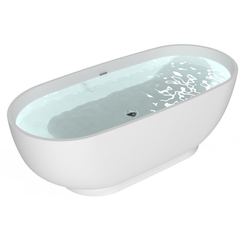 Heatgene 70" Acrylic Freestanding Soaking Tub, UPC Certified, Drain & Overflow Assembly Included HG436