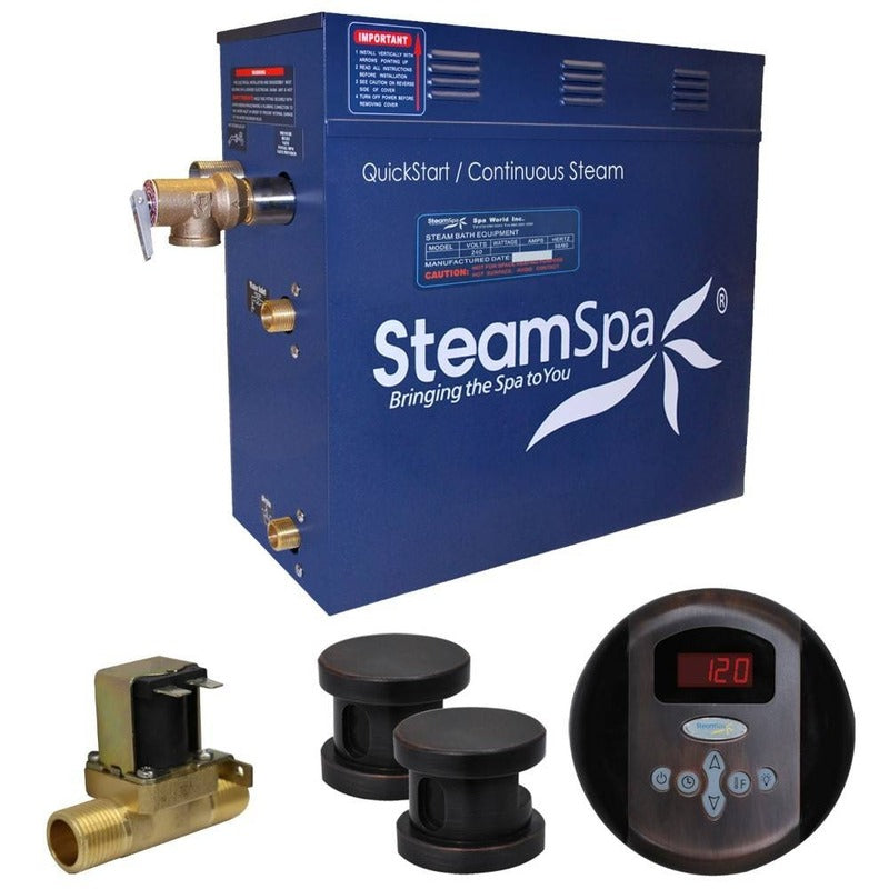 Stamspa Oasis 12 KW QuickStart Acu-Steam Bath Generator Package w/ Built-in Auto Drain in Oil Rubbed Bronze - SteamSpa OA1200OB-A