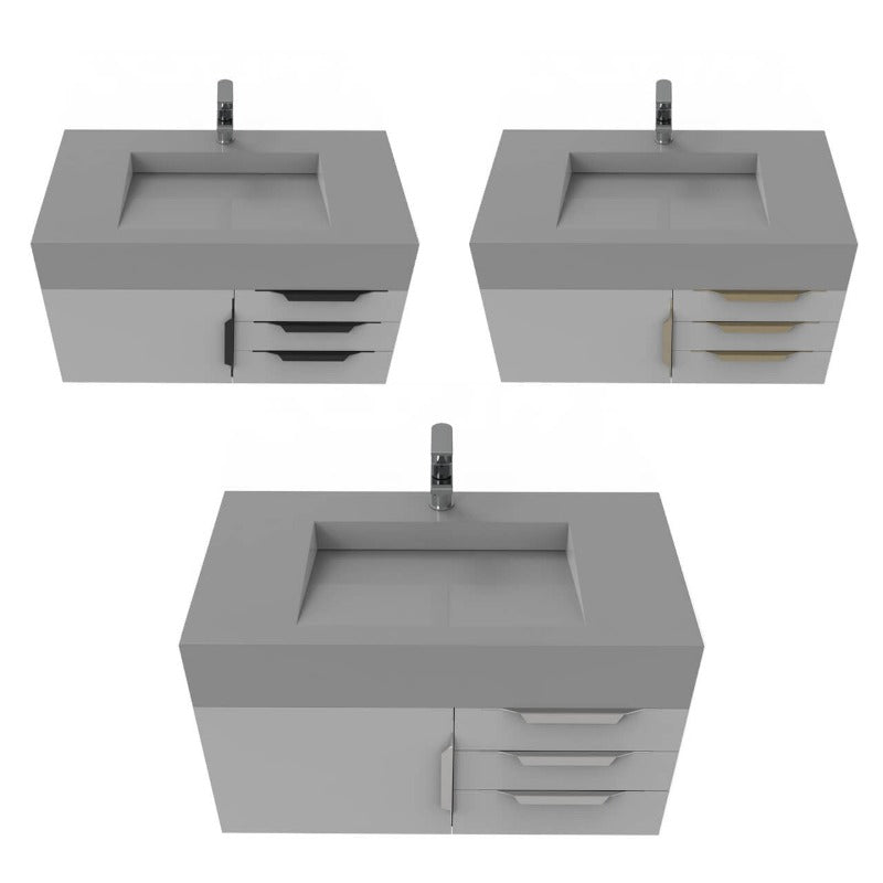 Kern 36" Grey Vanity Set with ( White / Grey / Black )Top