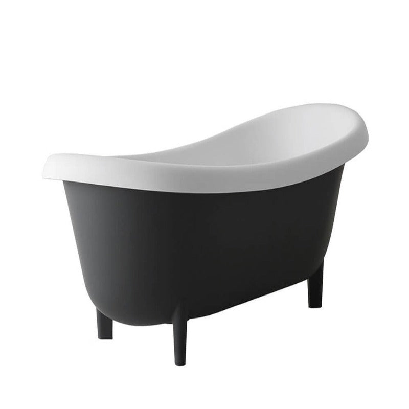 Beverly 71" Solid Surface Bathtub (White / Black)