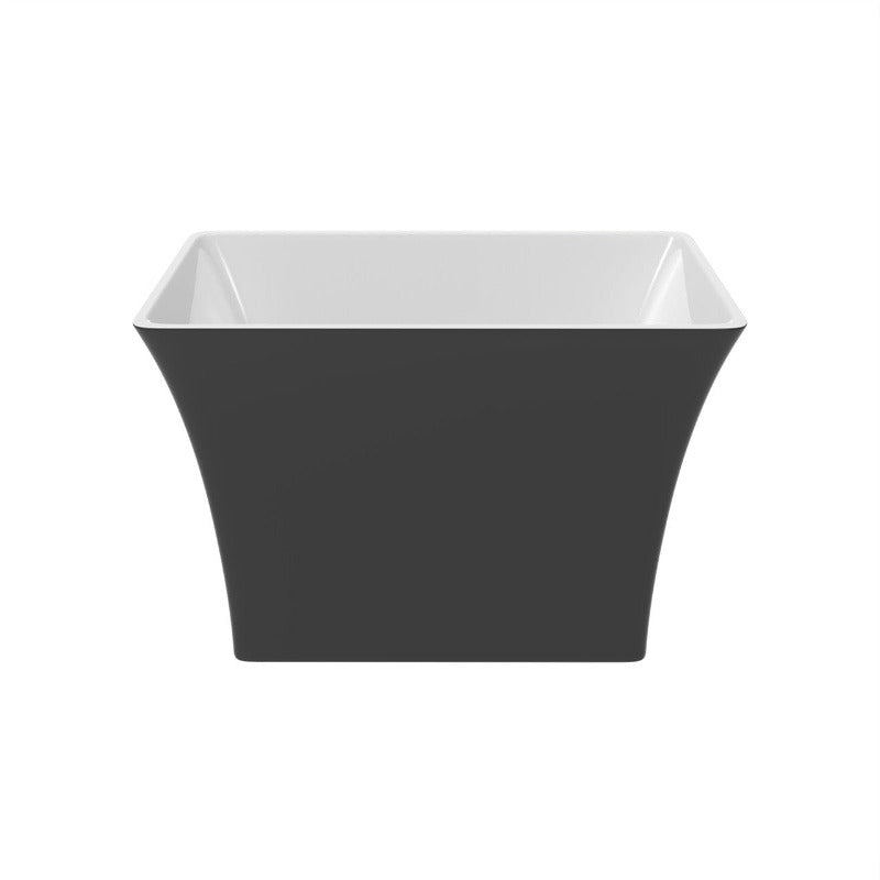 Adele 67" Modern Freestanding Rectangular Acrylic Soaking Bathtub ( White / Black )