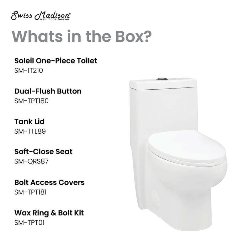 Swiss Madison Soleil One-Piece Elongated Toilet Gravity Dual-Flush 1.1/1.6 gpf