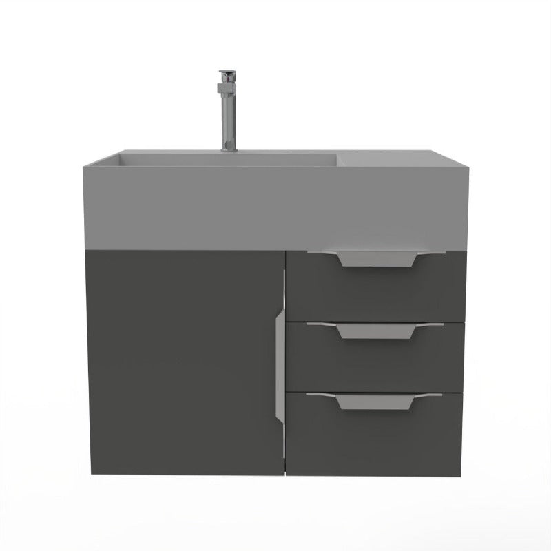 Arrowhead 36" Black Vanity Set with ( White / Grey / Black ) Top