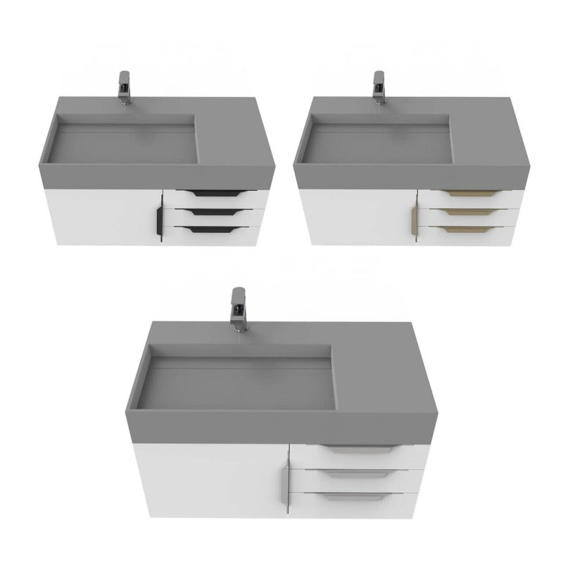 Arrowhead 36" White Vanity Set with  ( White / Grey / Black ) Top